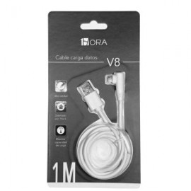 CABLE USB 1HORA V8,CAB219,BLANCO,2.1