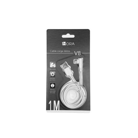 CABLE USB 1HORA V8,CAB219,BLANCO,2.1