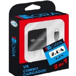 COMBO CARGADOR V8 MICRO USB 2.0A